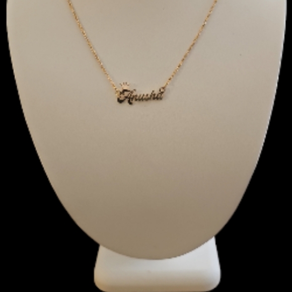 Custom Name Gold Plated Crown Necklace. - Picture 6 of 7